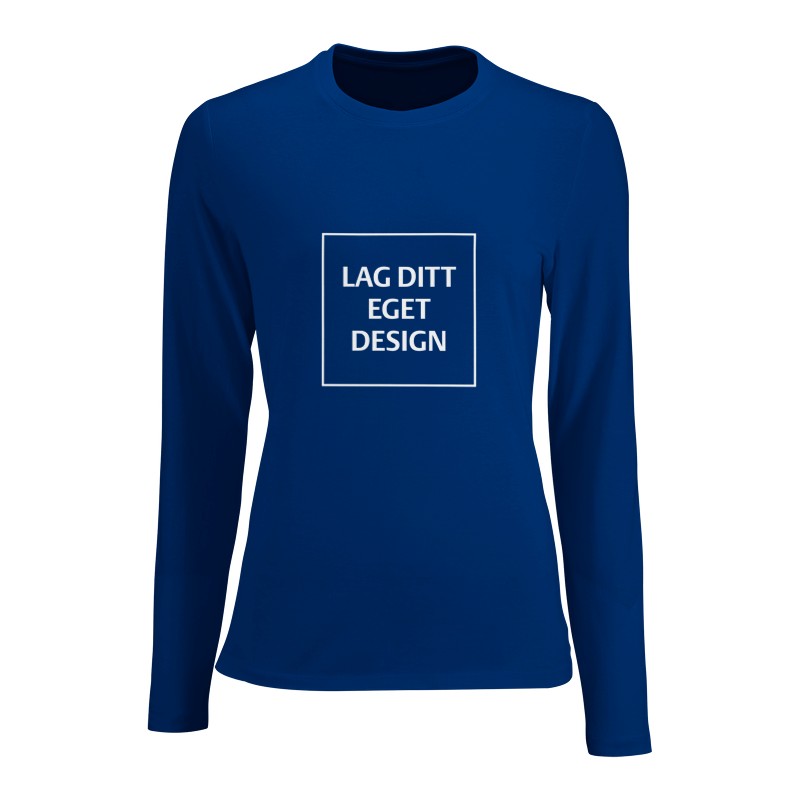 Design din egen figursyede langærmede t-shirt til kvinder med eget tryk