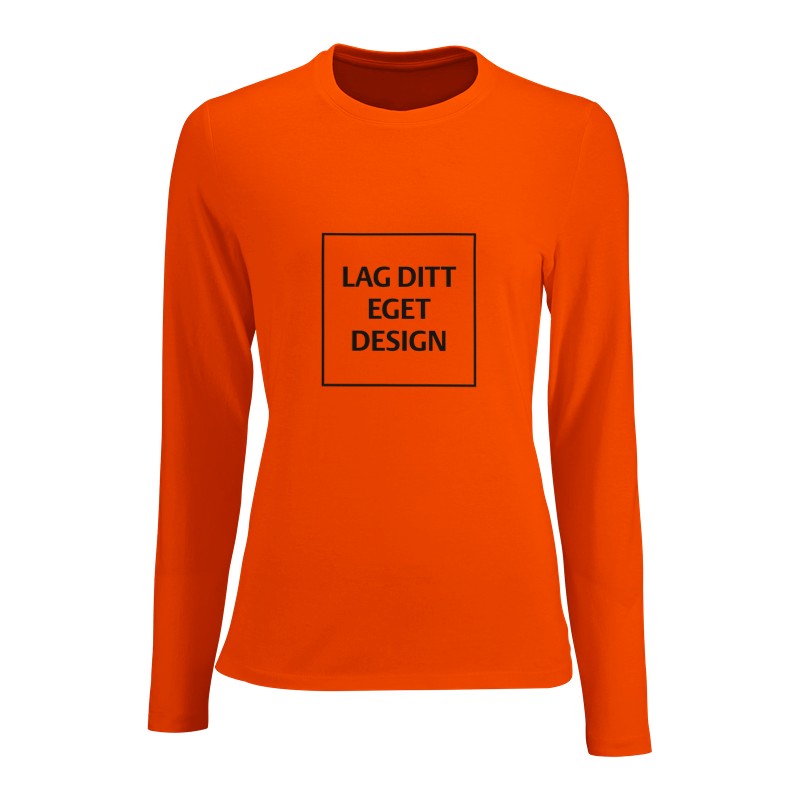 Design din egen figursyede langærmede t-shirt til kvinder med eget tryk