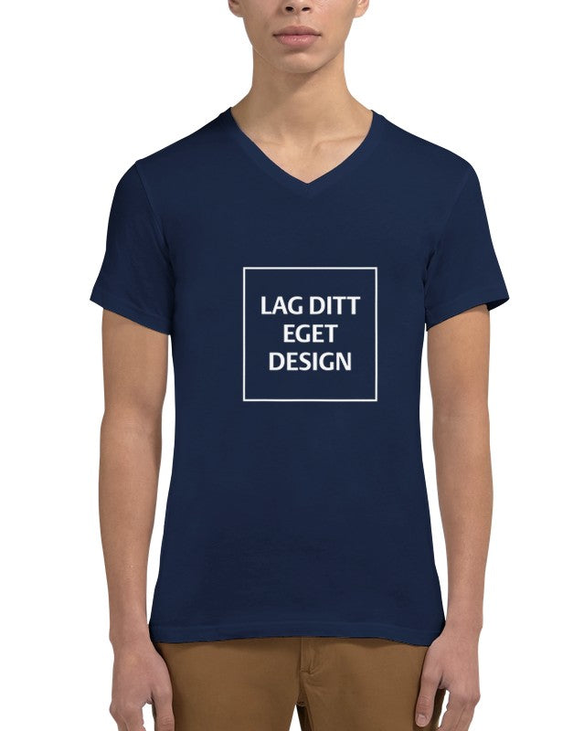 Design din egen Premium Unisex V-hals T-shirt med eget tryk