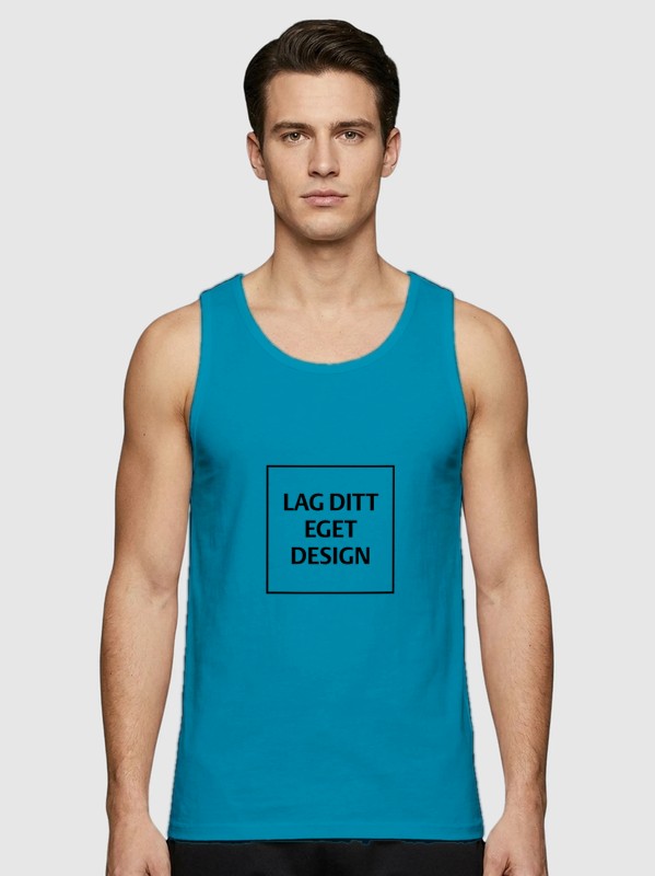 Sporty Singlet til Mænd med Eget Tryk | Hurtigtørrende Polyester