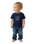 Blød baby-T-shirt med rund hals og eget tryk