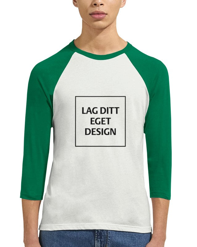 Unisex Raglan T-shirt med 3/4 Ærmer – Skab Dit Unikke Design