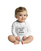 Klassisk Langærmet Babybody med Eget Tryk | Lun Bomuld