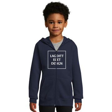 Hættetrøje til Børn med Lynlås og Eget Tryk | Blød Zip Hoodie