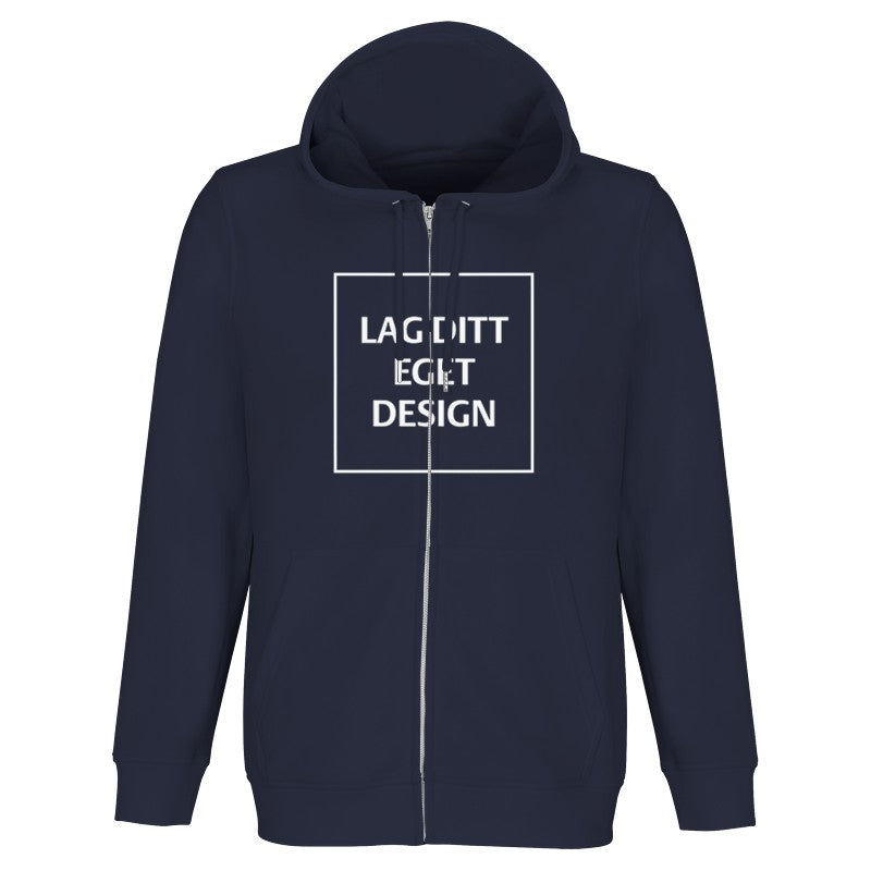 Økologisk Hættetrøje med Eget Tryk | Unisex Hættetrøje med Lynlås