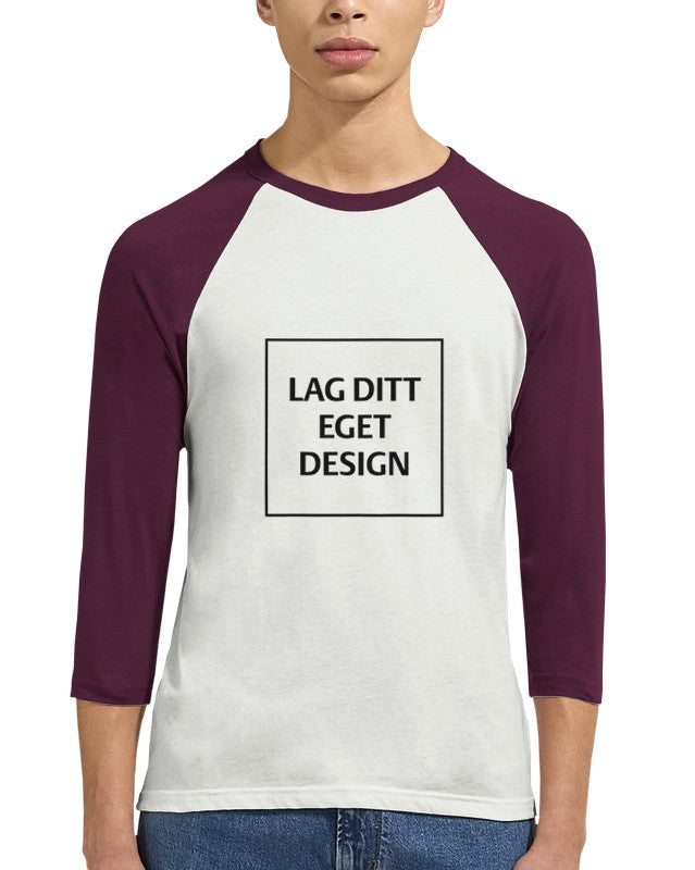 Unisex Raglan T-shirt med 3/4 Ærmer – Skab Dit Unikke Design