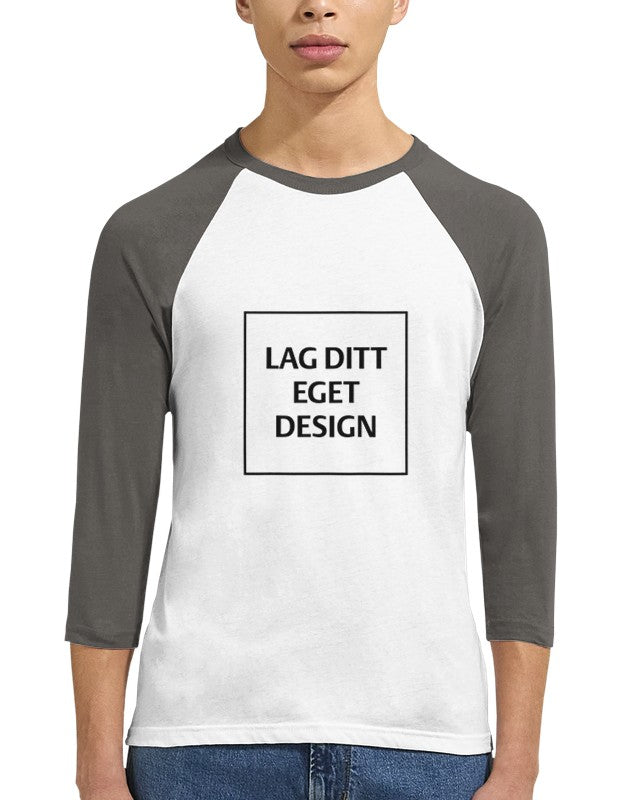 Unisex Raglan T-shirt med 3/4 Ærmer – Skab Dit Unikke Design