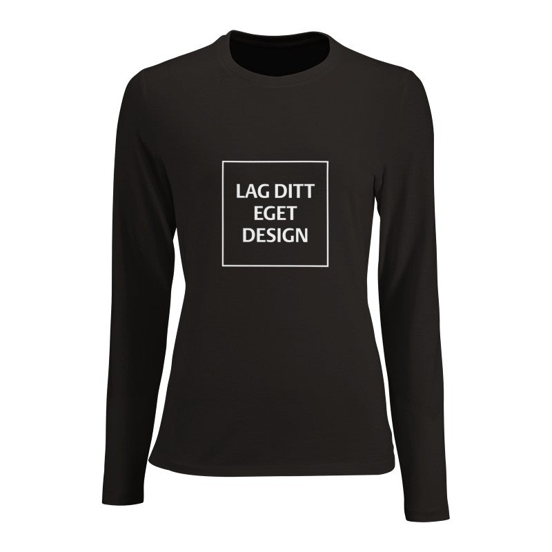 Design din egen figursyede langærmede t-shirt til kvinder med eget tryk