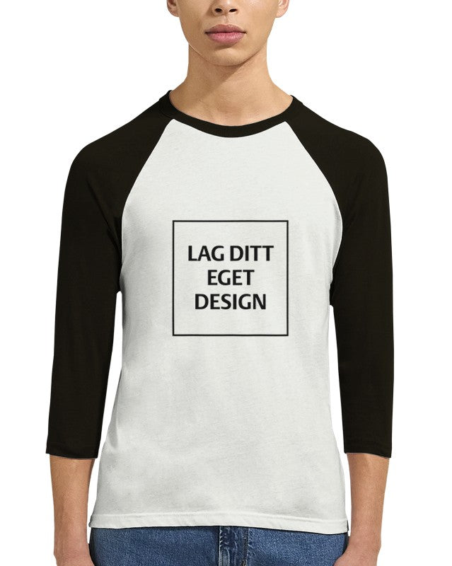 Unisex Raglan T-shirt med 3/4 Ærmer – Skab Dit Unikke Design