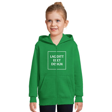 Hættetrøje til Børn med Lynlås og Eget Tryk | Blød Zip Hoodie