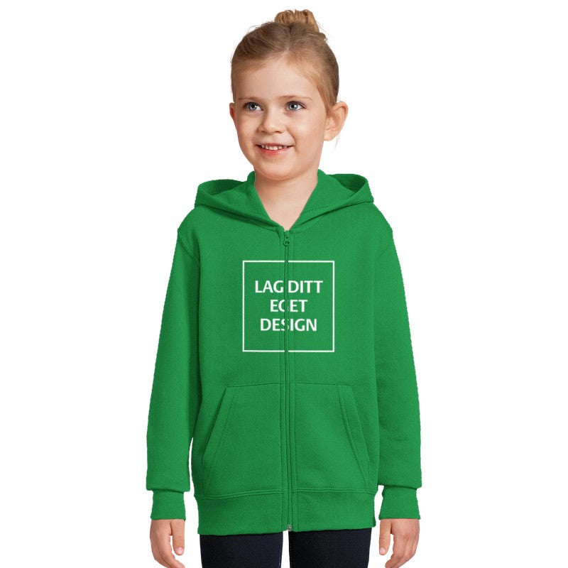Hættetrøje til Børn med Lynlås og Eget Tryk | Blød Zip Hoodie