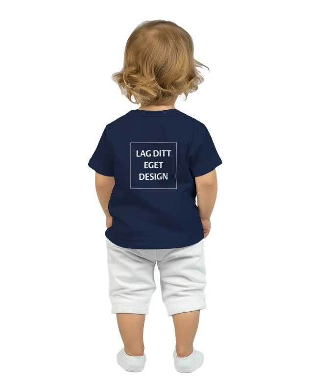 Blød baby-T-shirt med rund hals og eget tryk