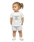 Blød baby-T-shirt med rund hals og eget tryk