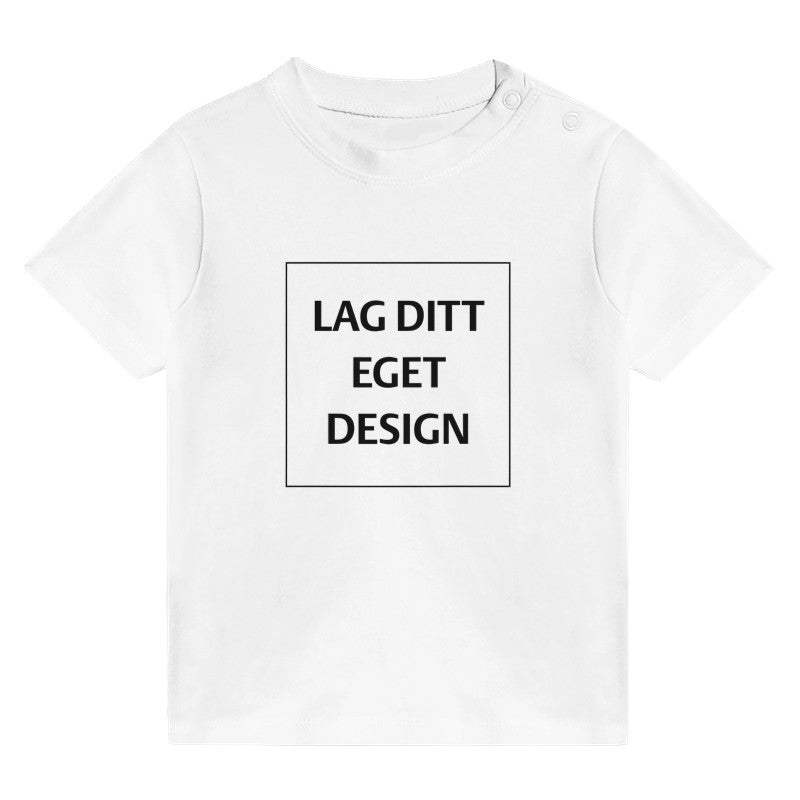 Blød baby-T-shirt med rund hals og eget tryk