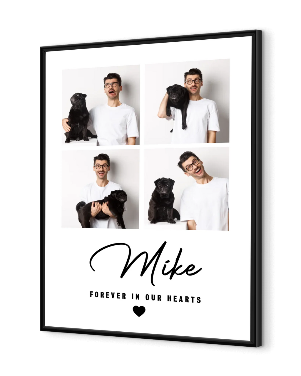 Personlig Mindeplakat for Kæledyr – Fotokollage til Minde om Hund & Kat
