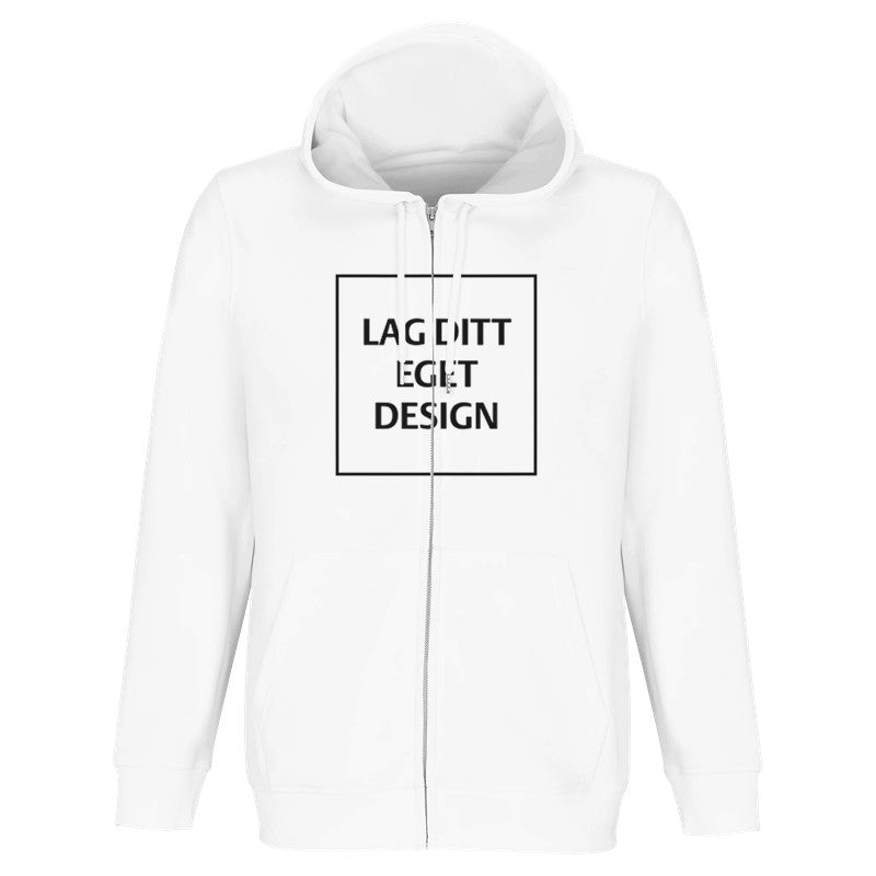 Økologisk Hættetrøje med Eget Tryk | Unisex Hættetrøje med Lynlås