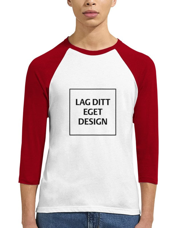Unisex Raglan T-shirt med 3/4 Ærmer – Skab Dit Unikke Design