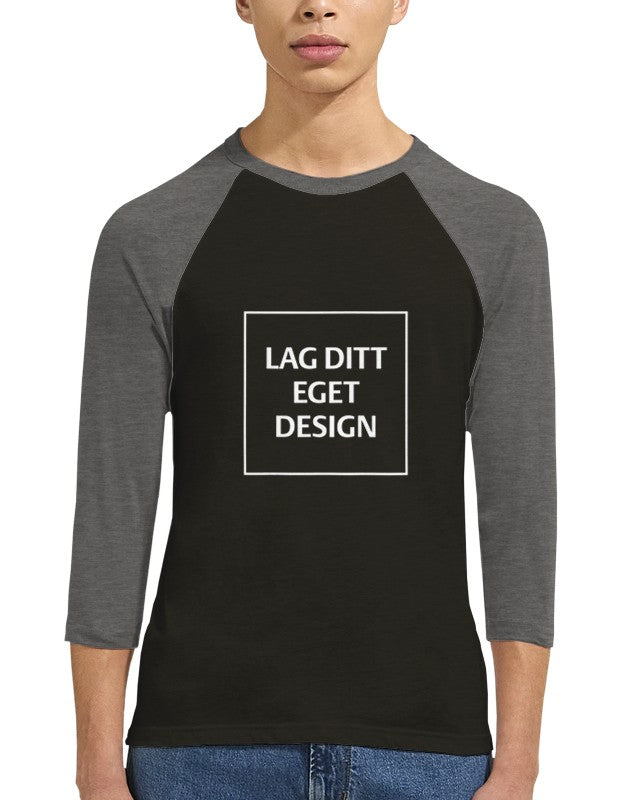 Unisex Raglan T-shirt med 3/4 Ærmer – Skab Dit Unikke Design