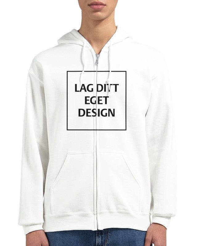 Personlig Lynlåshættetrøje | Design din egen lynlåshættetrøje med eget tryk