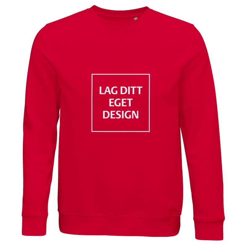 Økologisk Unisex Sweatshirt med Eget Print | Design Din Egen Crewneck Sweatshirt