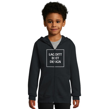 Hættetrøje til Børn med Lynlås og Eget Tryk | Blød Zip Hoodie
