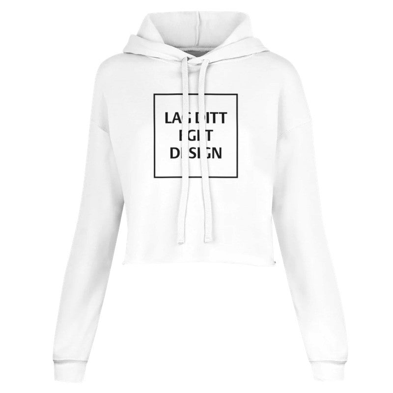Dame Cropped Hættetrøje med Eget Print | Skab Din Unikke Stil