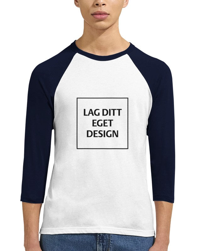 Unisex Raglan T-shirt med 3/4 Ærmer – Skab Dit Unikke Design