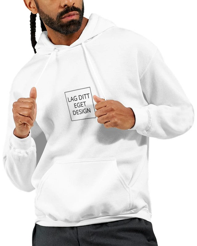 Design Din Egen Personlige Hettegenser med Eget Trykk | Unisex Pullover Hoodie