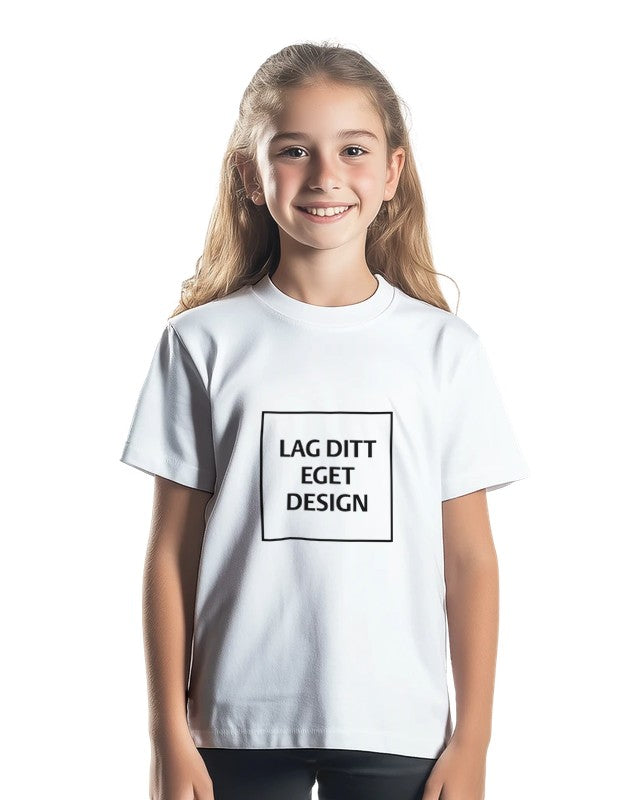 Slidstærk børne-T-shirt i polybomuld med eget tryk