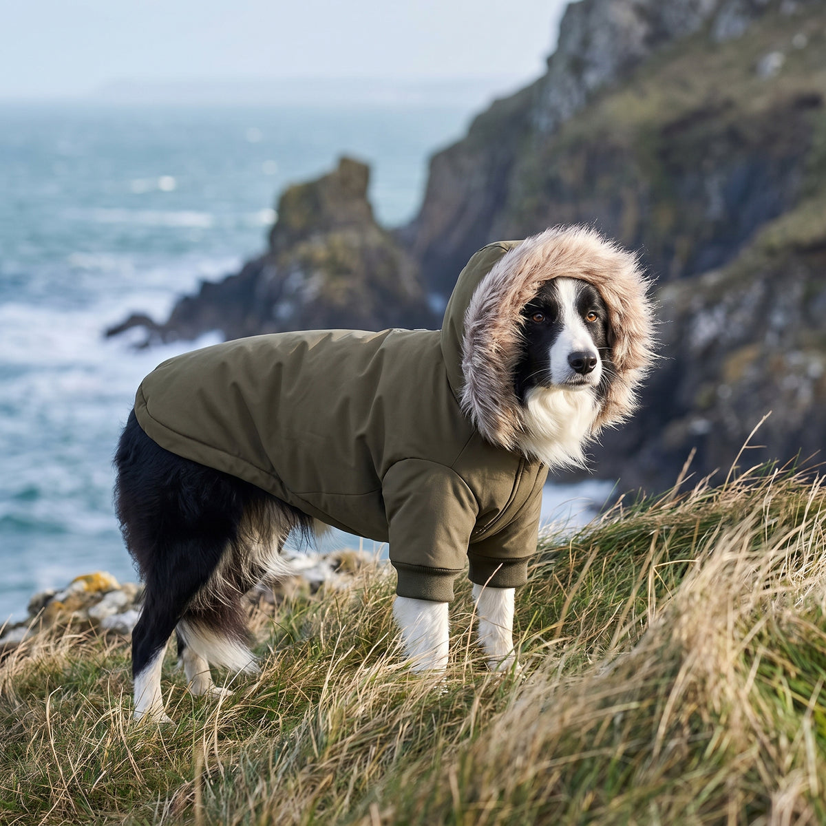 Varm Parkas til Hund med Eget Tryk | Vinterjakke til Hund