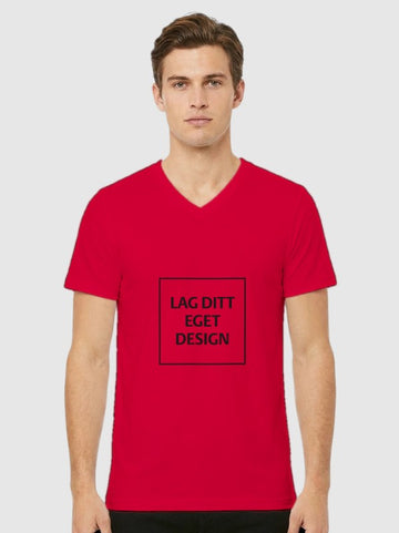 Design Din Egen Unisex V-Hals T-shirt med Eget Tryk