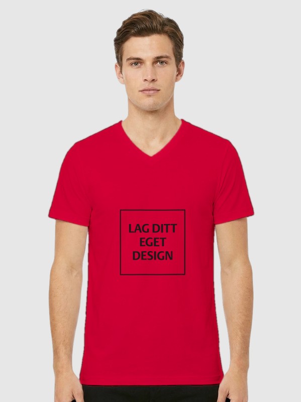 Design Din Egen Unisex V-Hals T-skjorte med Eget Trykk