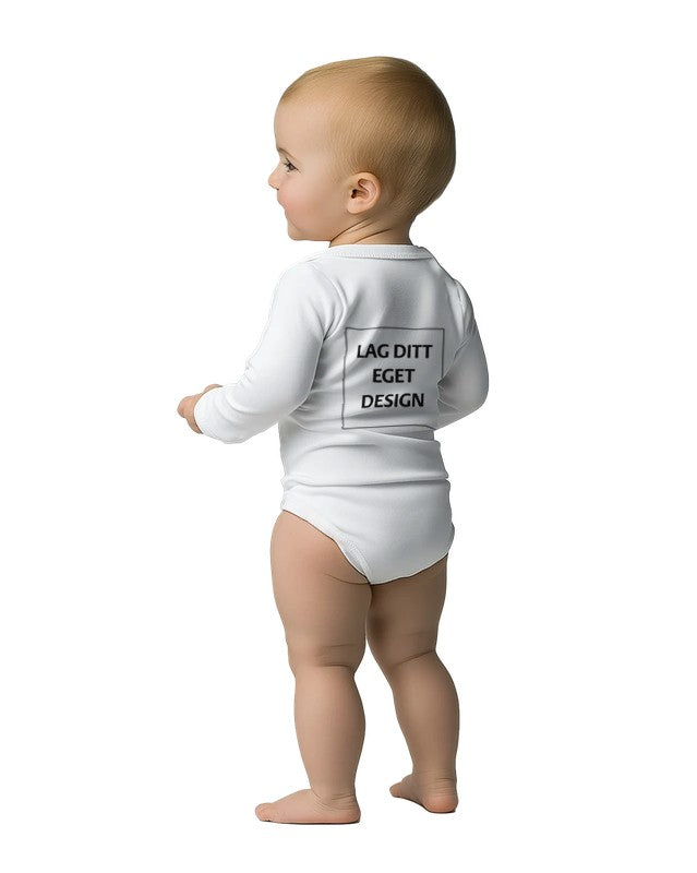 Klassisk Langærmet Babybody med Eget Tryk | Lun Bomuld