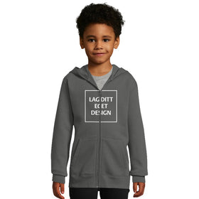 Hættetrøje til Børn med Lynlås og Eget Tryk | Blød Zip Hoodie