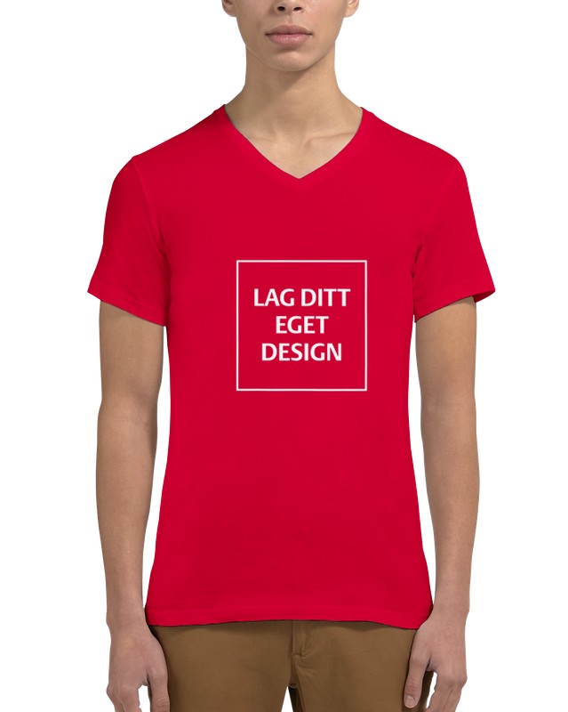 Design din egen Premium Unisex V-hals T-shirt med eget tryk