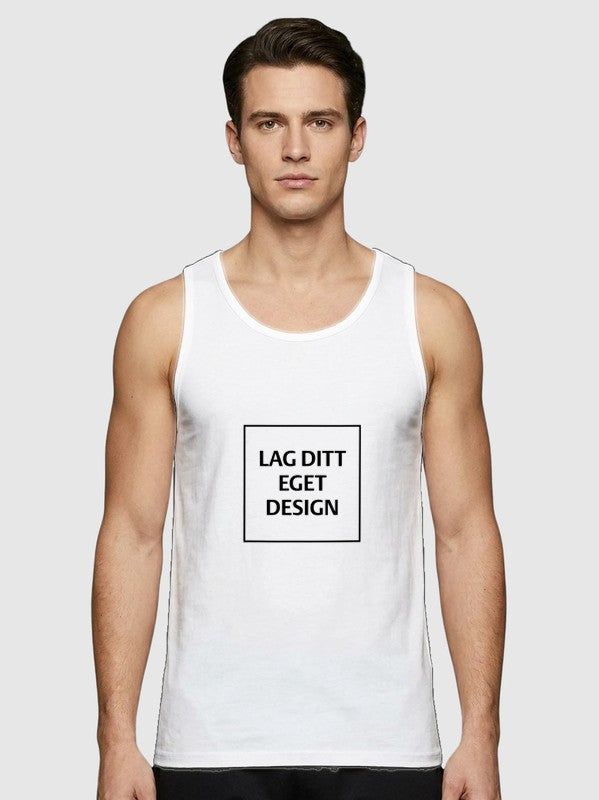Sporty Singlet til Mænd med Eget Tryk | Hurtigtørrende Polyester