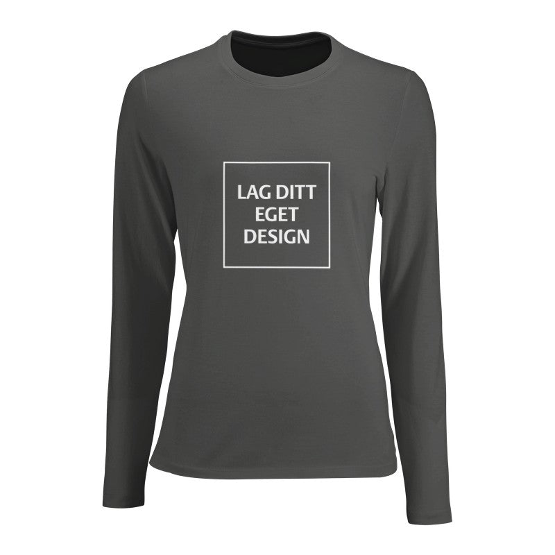 Design din egen figursyede langærmede t-shirt til kvinder med eget tryk