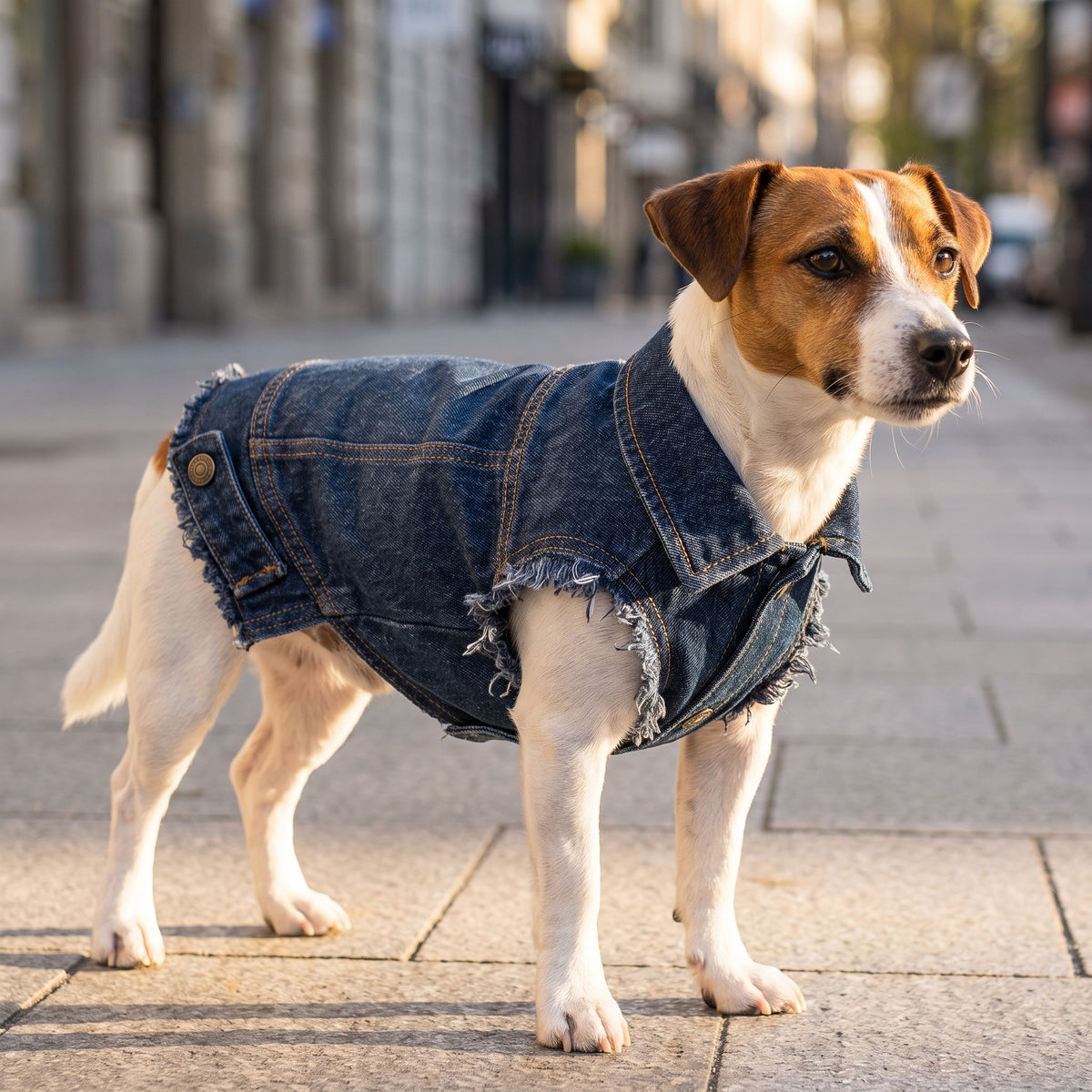 Denimjakke til Hund med Eget Tryk | Hundejakke