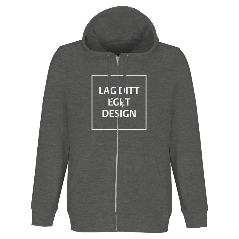 Økologisk Hættetrøje med Eget Tryk | Unisex Hættetrøje med Lynlås