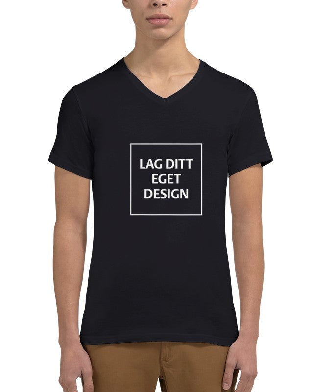 Design din egen Premium Unisex V-hals T-shirt med eget tryk
