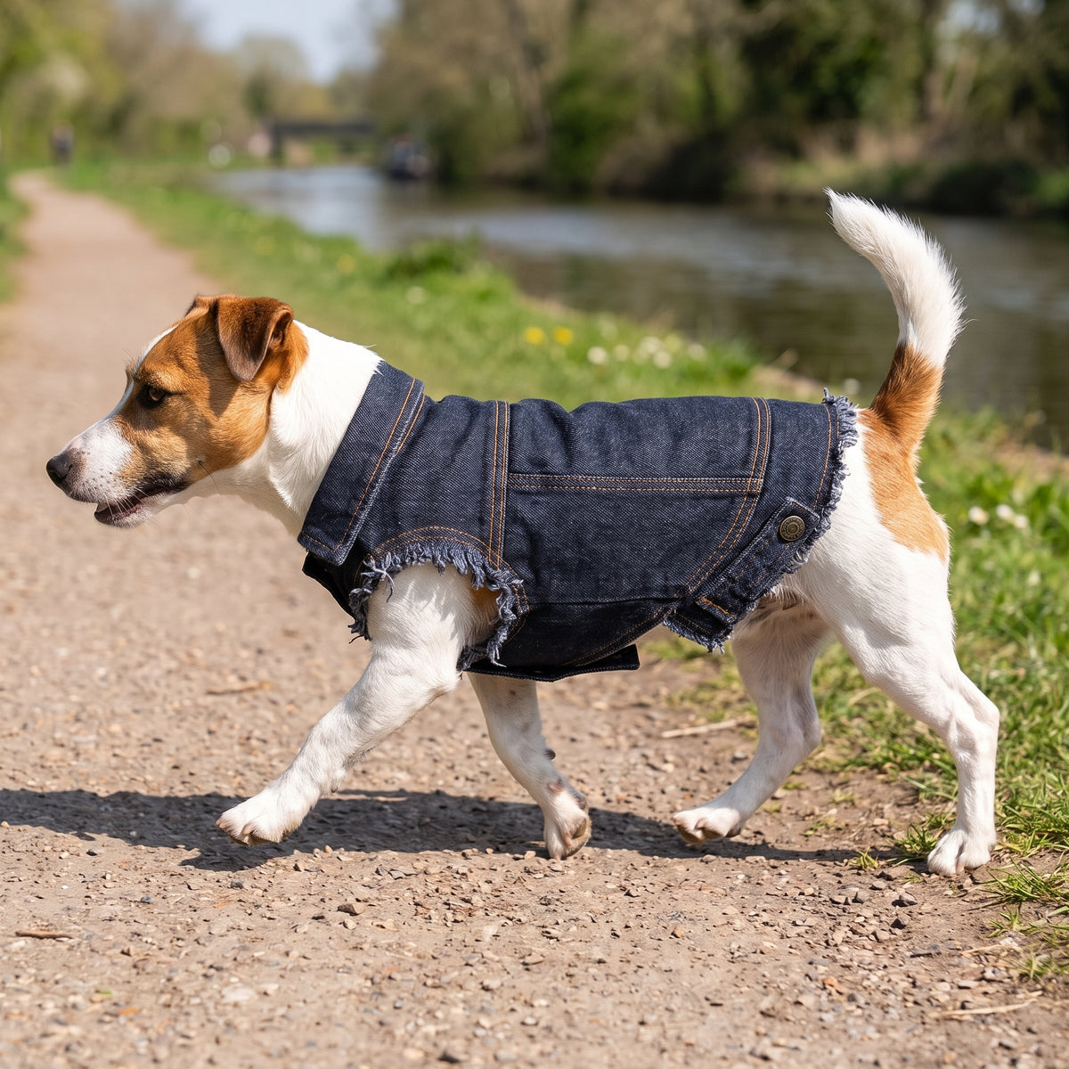 Denimjakke til Hund med Eget Tryk | Hundejakke