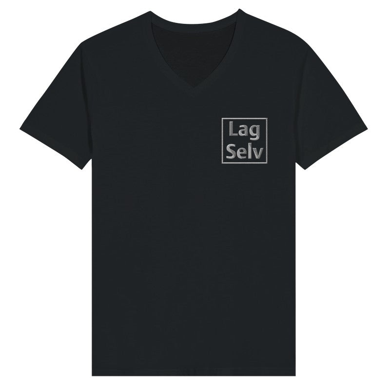 Design din egen Premium Unisex T-shirt med V-hals og personligt broderi