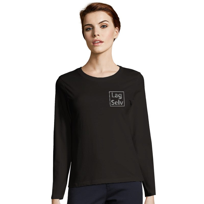 Langærmet T-shirt til kvinder med broderi | Design din egen