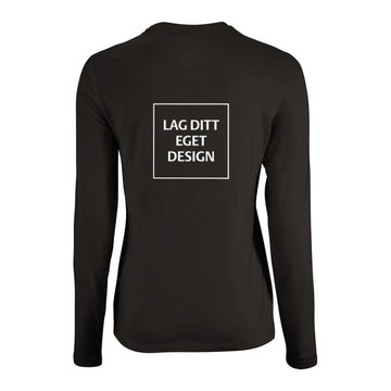 Design din egen figursyede langærmede t-shirt til kvinder med eget tryk