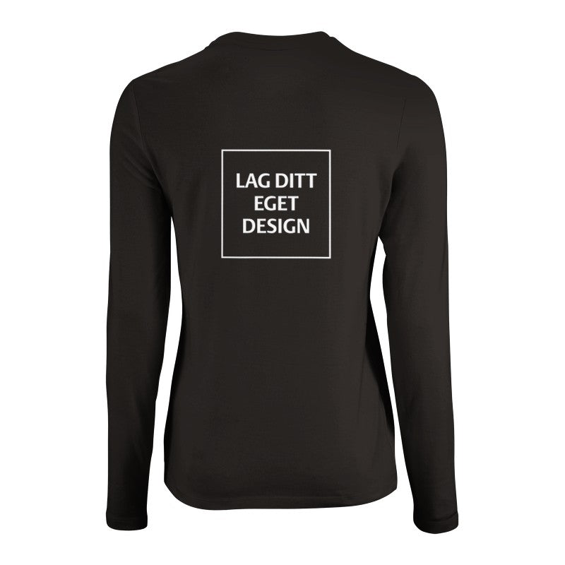 Design din egen figursyede langærmede t-shirt til kvinder med eget tryk