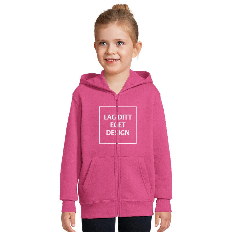 Hættetrøje til Børn med Lynlås og Eget Tryk | Blød Zip Hoodie