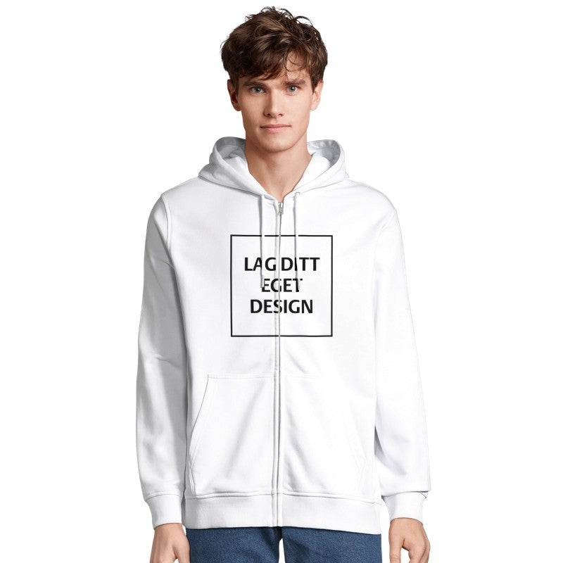 Økologisk Hættetrøje med Eget Tryk | Unisex Hættetrøje med Lynlås