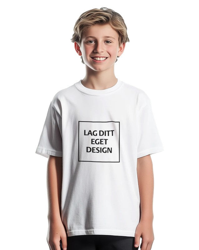 Slidstærk børne-T-shirt i polybomuld med eget tryk