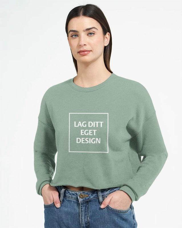 Design din egen Cropped Sweatshirt Dame | Personlig Genser med Trykk