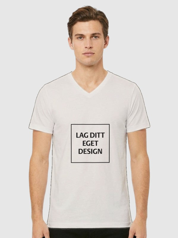 Design Din Egen Unisex V-Hals T-skjorte med Eget Trykk
